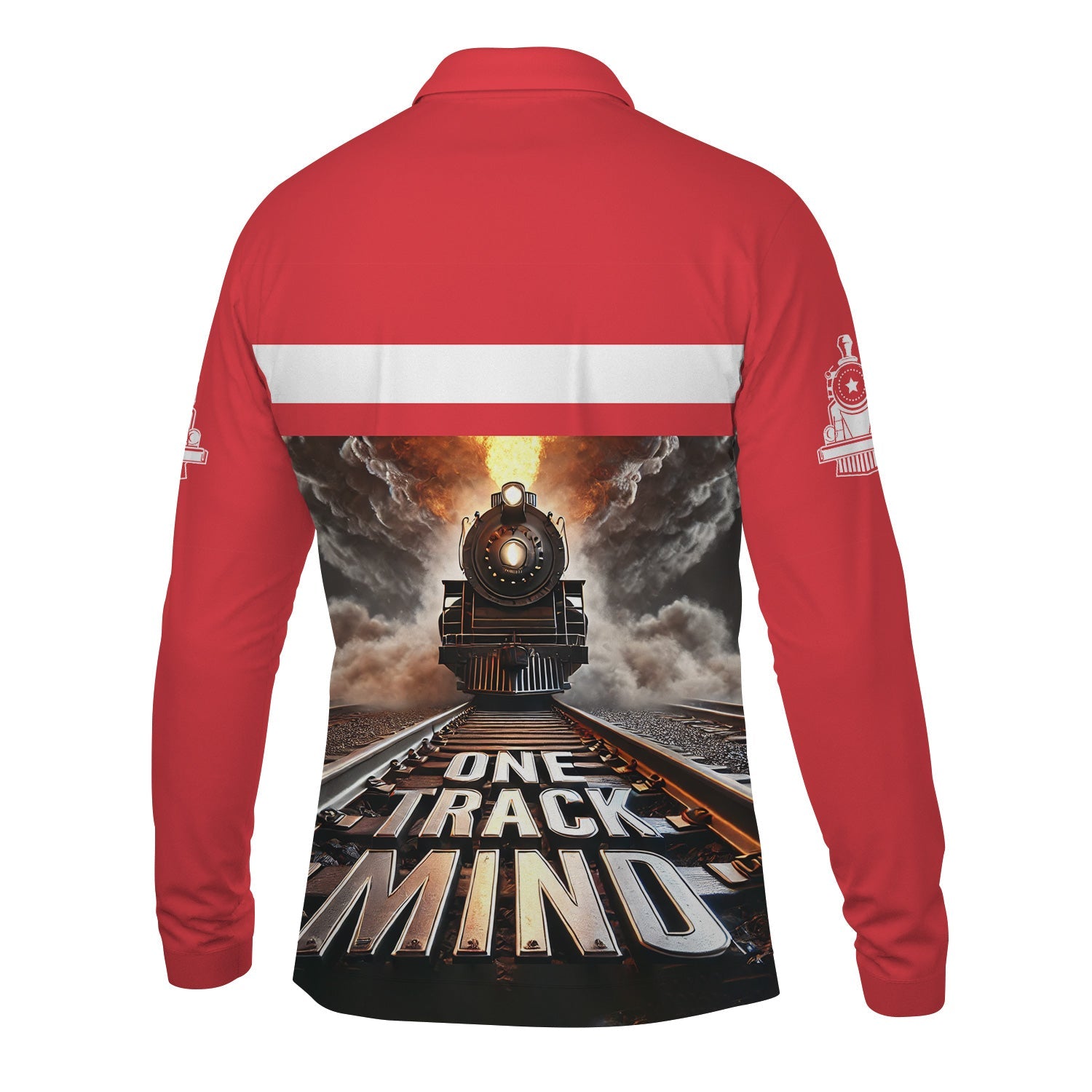 Railspirit Personalized Kansas City Southern Long Sleeve Polo Shirt One Track Mind Train Printed Shirt