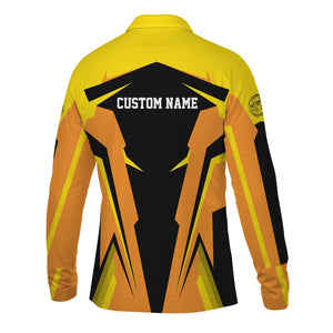 Railspirit Personalized Genesee & Wyoming Inc. Railroad Long Sleeve Polo Shirt Strong Line Train Long Sleeve Polo Shirt Gift Idea For Train Lover