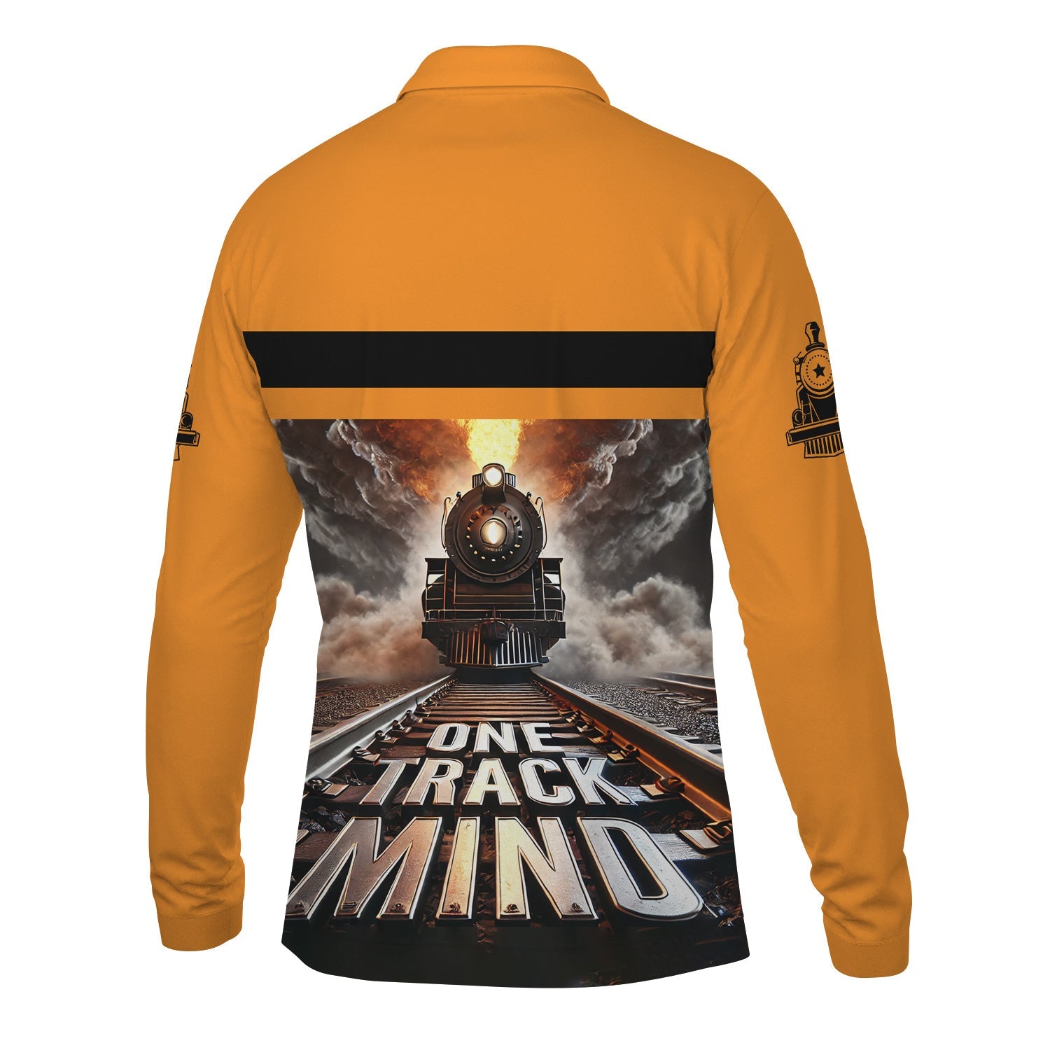 Railspirit Personalized Genesee & Wyoming Inc. Railroad Long Sleeve Polo Shirt One Track Mind Train Printed Shirt