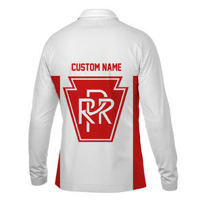 Railspirit Custom Name Pennsylvania Railroad Long Sleeve Polo Shirt Yes I Need All Those Train Printed Shirt