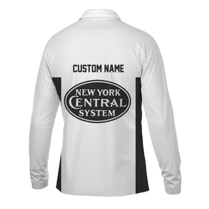 Railspirit Custom Name New York Central Railroad Long Sleeve Polo Shirt Yes I Need All Those Train Printed Shirt
