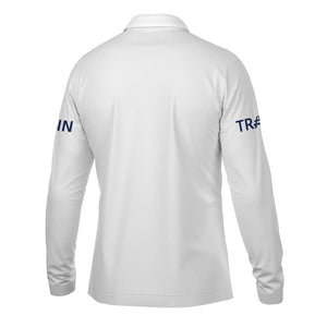 Railspirit Custom Name Baltimore and Ohio Railroad Long Sleeve Polo Shirt Railroad Crossing Sign B&O Printed Shirt