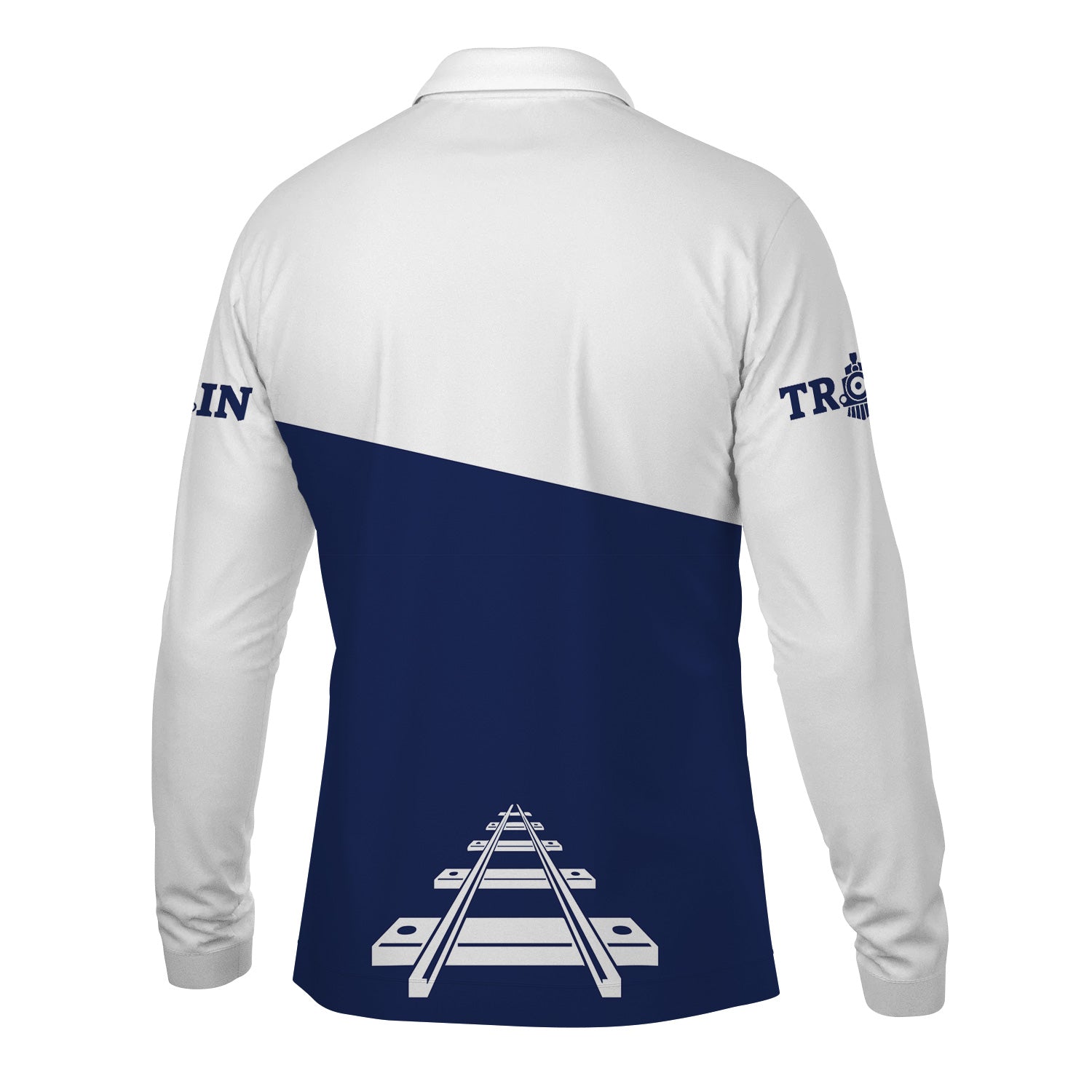 Railspirit Custom Name Baltimore and Ohio Railroad Long Sleeve Polo Shirt One Track Mind B&O Printed Shirt