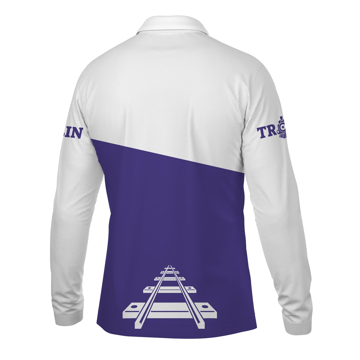 Railspirit Custom Name Southern Pacific Railroad Long Sleeve Polo Shirt One Track Mind Printed Shirt