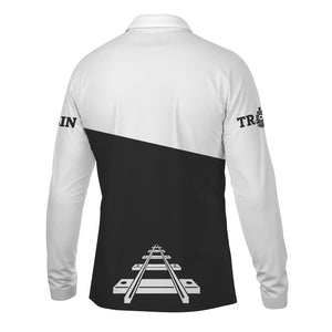 Railspirit Custom Name Northern Pacific Railway Long Sleeve Polo Shirt One Track Mind Printed Shirt