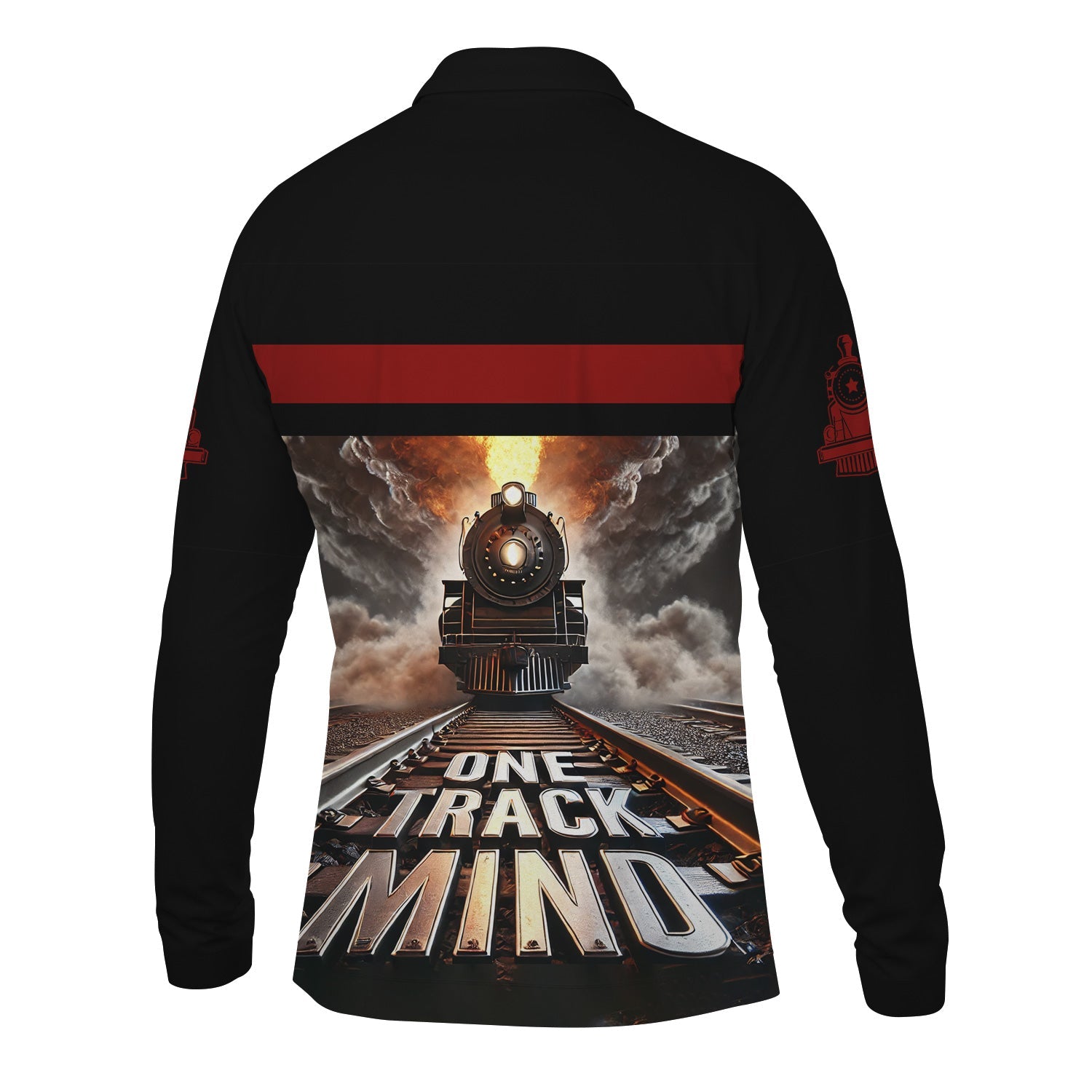 Railspirit Personalized Great Northern Railway Long Sleeve Polo Shirt One Track Mind GNR Train Printed Shirt