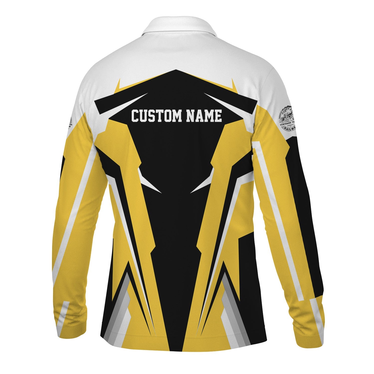 Railspirit Personalized Erie Railroad Long Sleeve Polo Shirt Strong Line Train Long Sleeve Polo Shirt Gift Idea For Train Lover