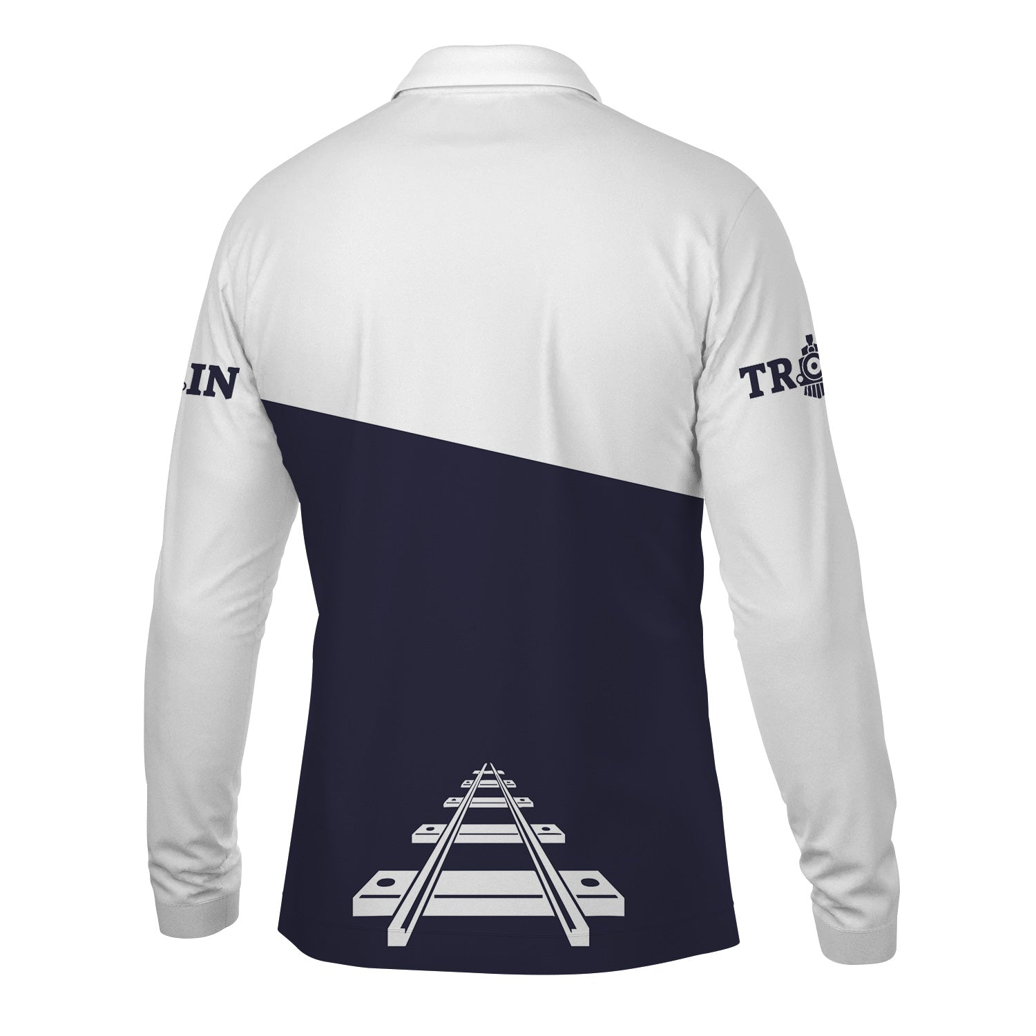 Railspirit Custom Name Chessie System Railroad Long Sleeve Polo Shirt One Track Mind Printed Shirt