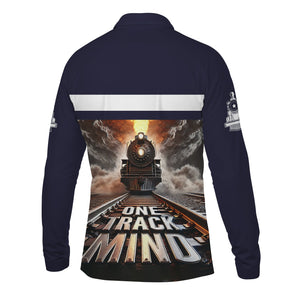 Railspirit Personalized Chessie System Railroad Long Sleeve Polo Shirt One Track Mind Train Printed Shirt