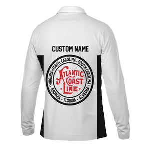 Railspirit Custom Name Atlantic Coast Line Railroad Long Sleeve Polo Shirt Yes I Need All Those Train Printed Shirt