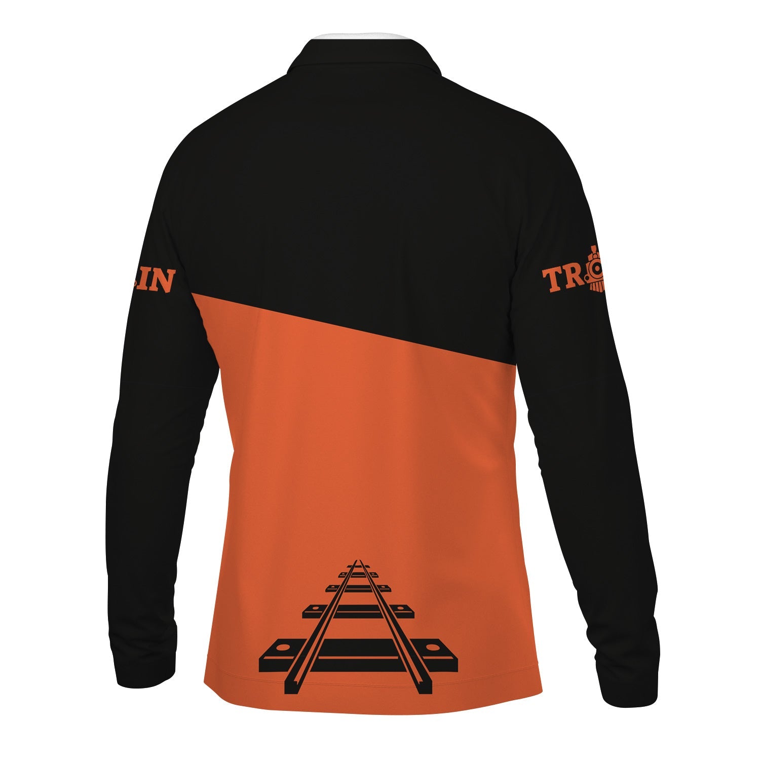 Railspirit Custom Name Illinois Central Railroad Long Sleeve Polo Shirt One Track Mind Printed Shirt