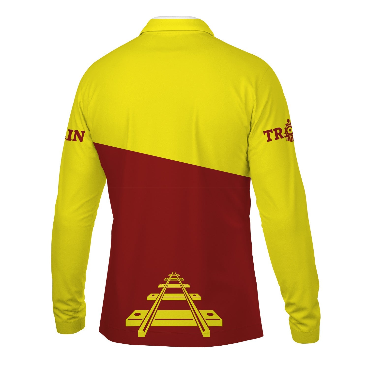 Railspirit Custom Name Denver and Rio Grande Western Railroad Long Sleeve Polo Shirt One Track Mind Printed Shirt