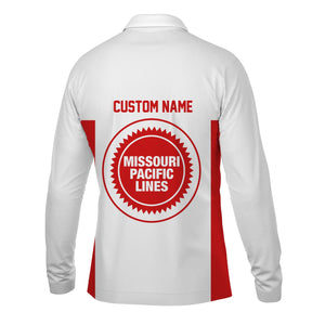 Railspirit Custom Name Missouri Pacific Railroad Long Sleeve Polo Shirt Yes I Need All Those Train Printed Shirt