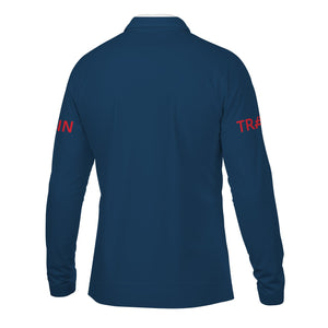 Railspirit Custom Name Wabash Railroad Long Sleeve Polo Shirt Railroad Crossing Sign Printed Shirt