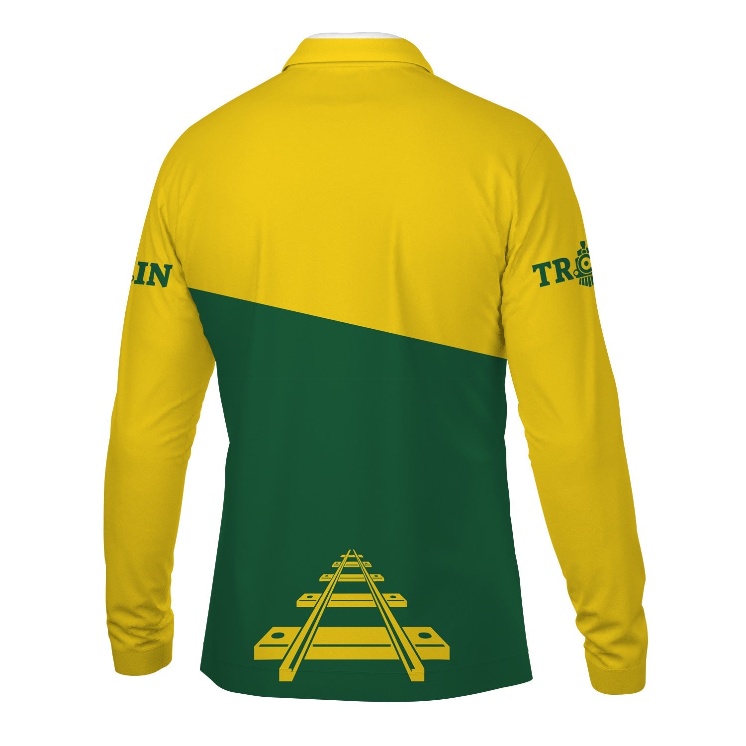 Railspirit Custom Name Maine Central Railroad Long Sleeve Polo Shirt One Track Mind Printed Shirt