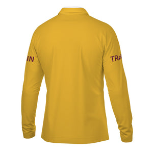 Railspirit Custom Name Boston and Maine Railroad Long Sleeve Polo Shirt Railroad Crossing Sign Printed Shirt