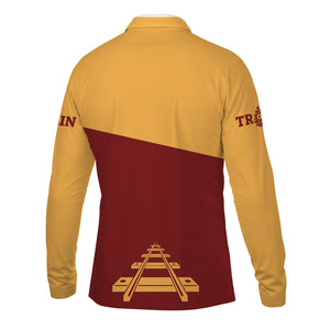 Railspirit Custom Name Duluth, Missabe, & Iron Range Railroad Long Sleeve Polo Shirt One Track Mind Printed Shirt