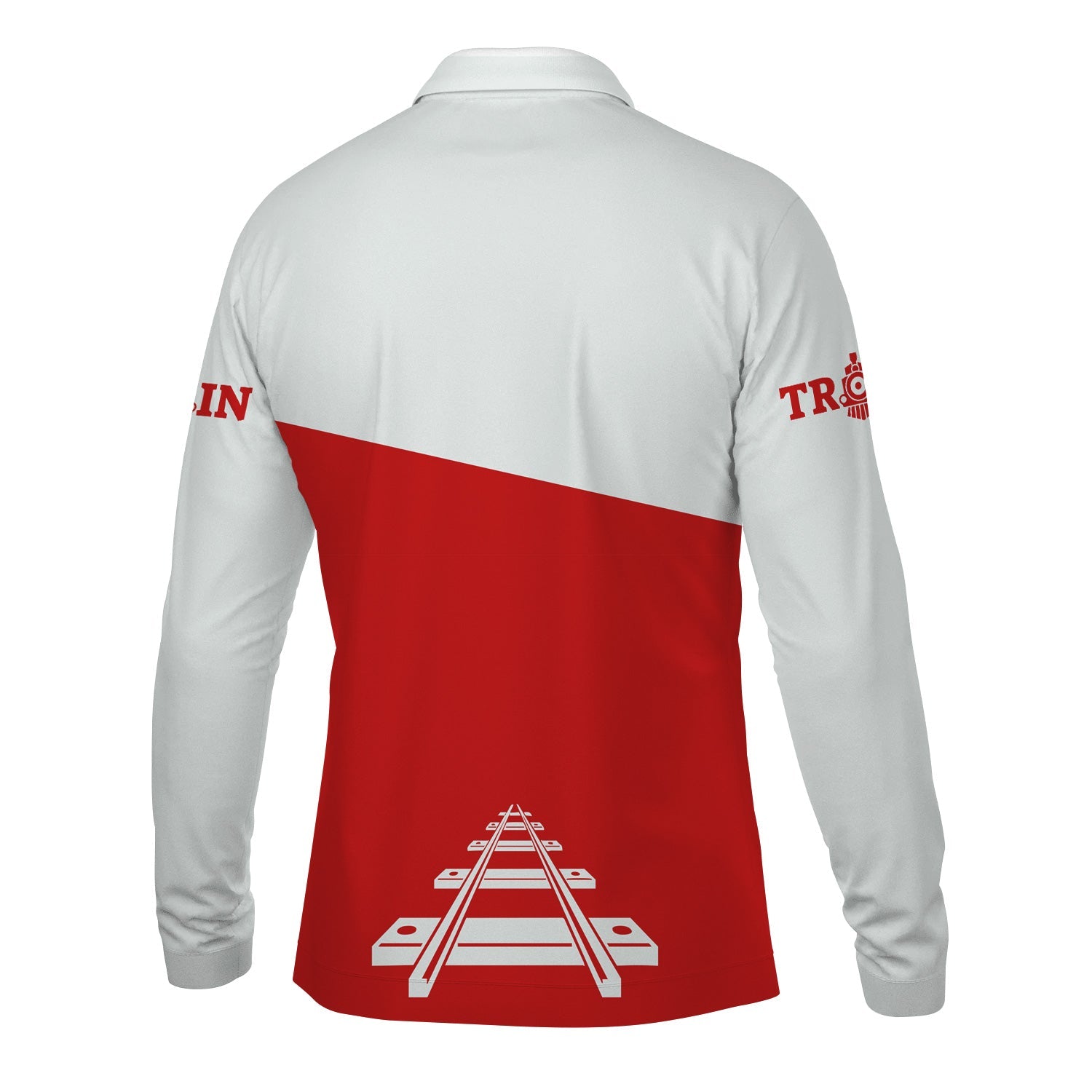 Railspirit Custom Name The Chief Santa Fe Railroad Long Sleeve Polo Shirt One Track Mind Printed Shirt