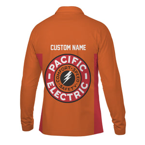 Railspirit Custom Name Pacific Electric Railroad Long Sleeve Polo Shirt Yes I Need All Those Train Printed Shirt