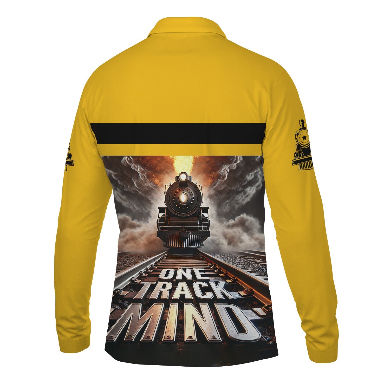 Railspirit Personalized Richmond, Fredericksburg And Potomac Railroad Long Sleeve Polo Shirt One Track Mind Train Printed Shirt