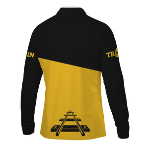 Railspirit Custom Name Richmond, Fredericksburg And Potomac Railroad Long Sleeve Polo Shirt One Track Mind Printed Shirt