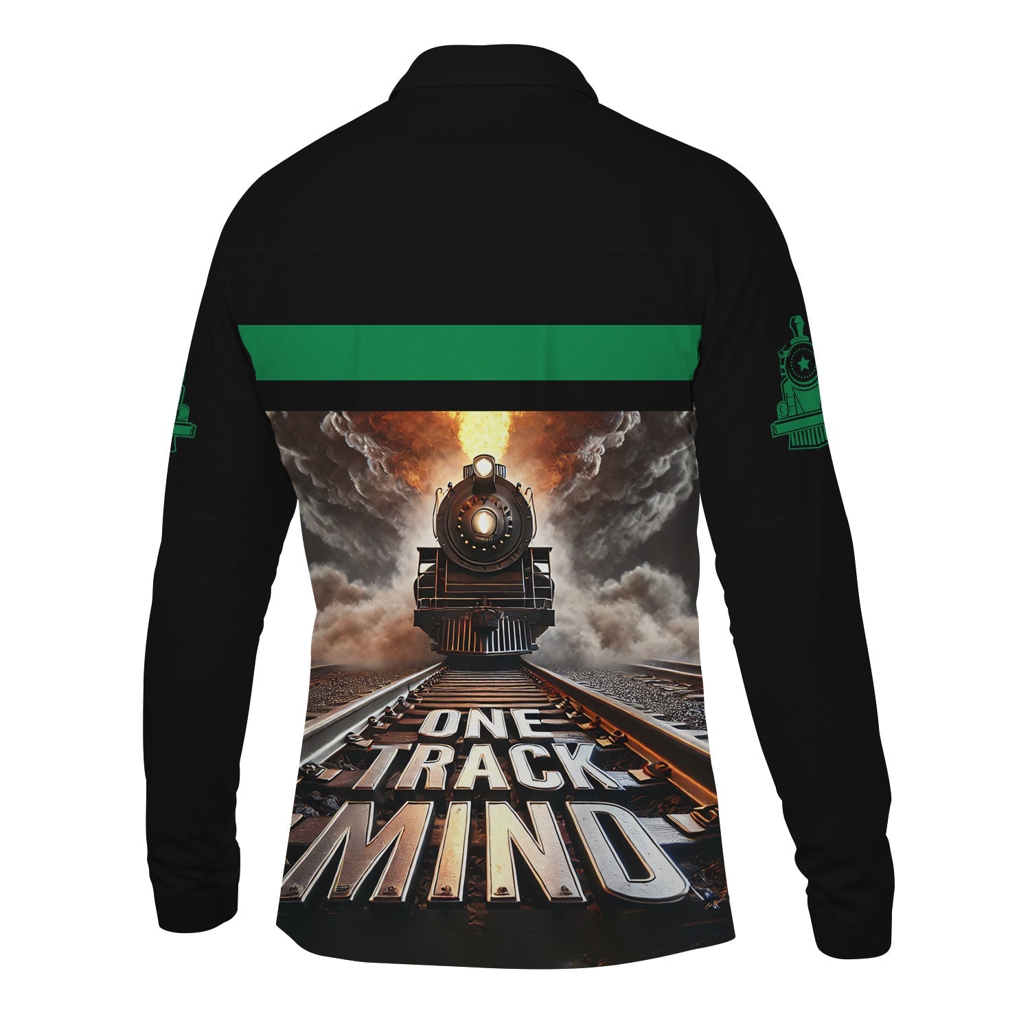 Railspirit Personalized Pittsburgh And Lake Erie Railroad Long Sleeve Polo Shirt One Track Mind Train Printed Shirt