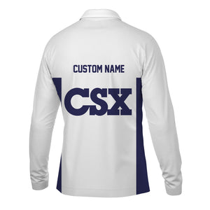 Railspirit Custom Name CSX Transportation Railroad Long Sleeve Polo Shirt Yes I Need All Those Train Printed Shirt