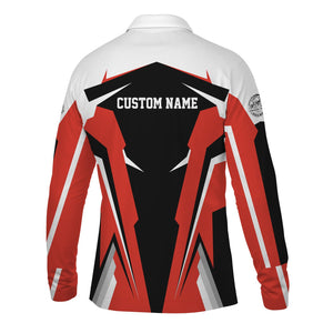 Railspirit Personalized Canadian National Railroad Long Sleeve Polo Shirt Strong Line Train Long Sleeve Polo Shirt Gift Idea For Train Lover