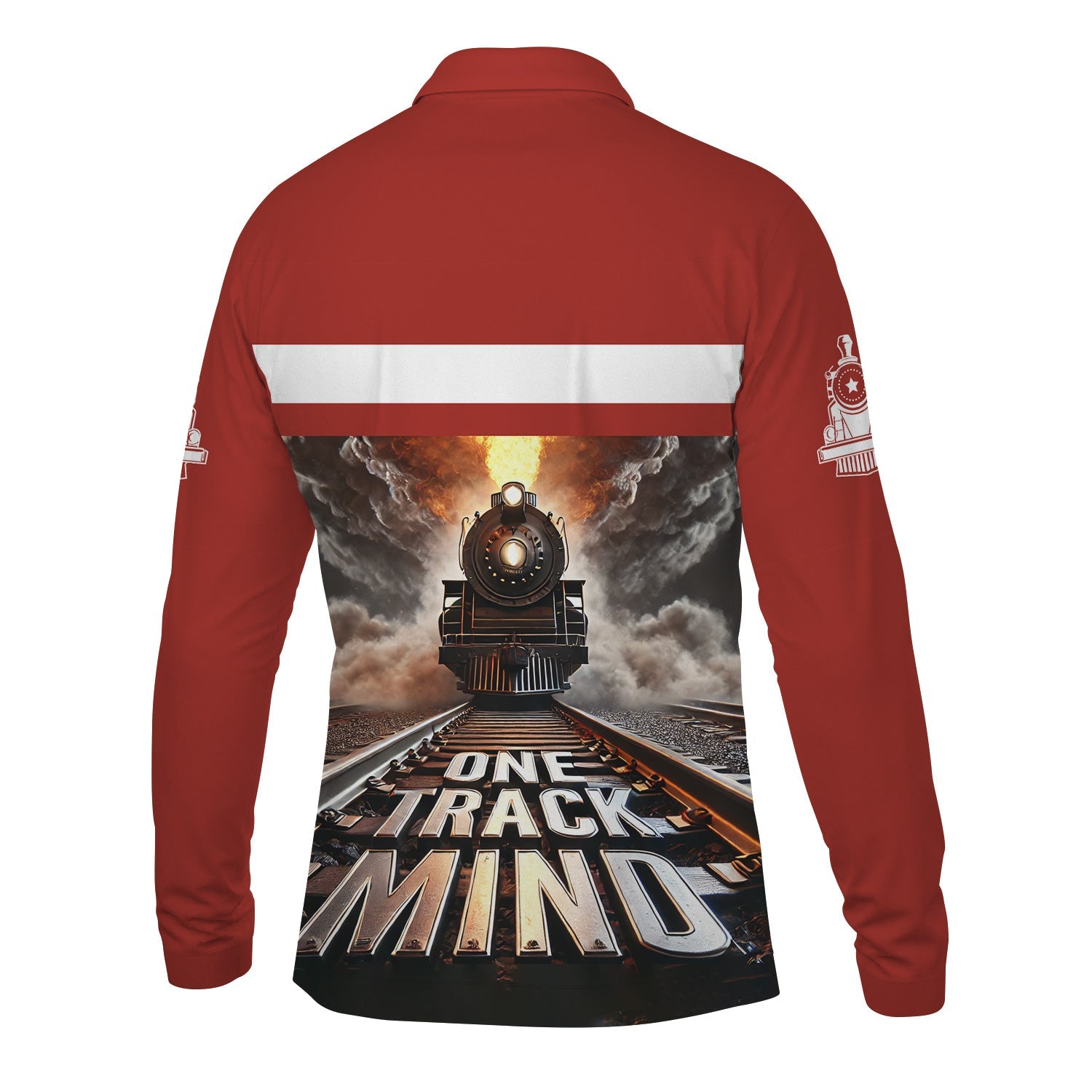 Railspirit Personalized New Hope Railroad Long Sleeve Polo Shirt One Track Mind Train Printed Shirt