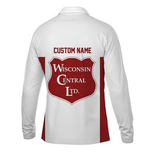 Railspirit Custom Name Wisconsin Central Ltd Railroad Long Sleeve Polo Shirt Yes I Need All Those Train Printed Shirt