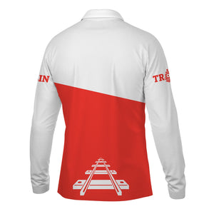 Railspirit Custom Name Fleischmann And Western Railroad Long Sleeve Polo Shirt One Track Mind Printed Shirt