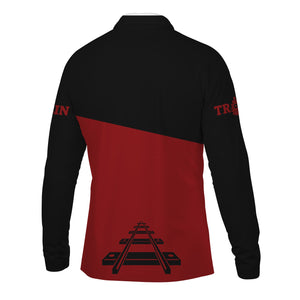 Railspirit Custom Name Western Maryland Railway Long Sleeve Polo Shirt One Track Mind Printed Shirt