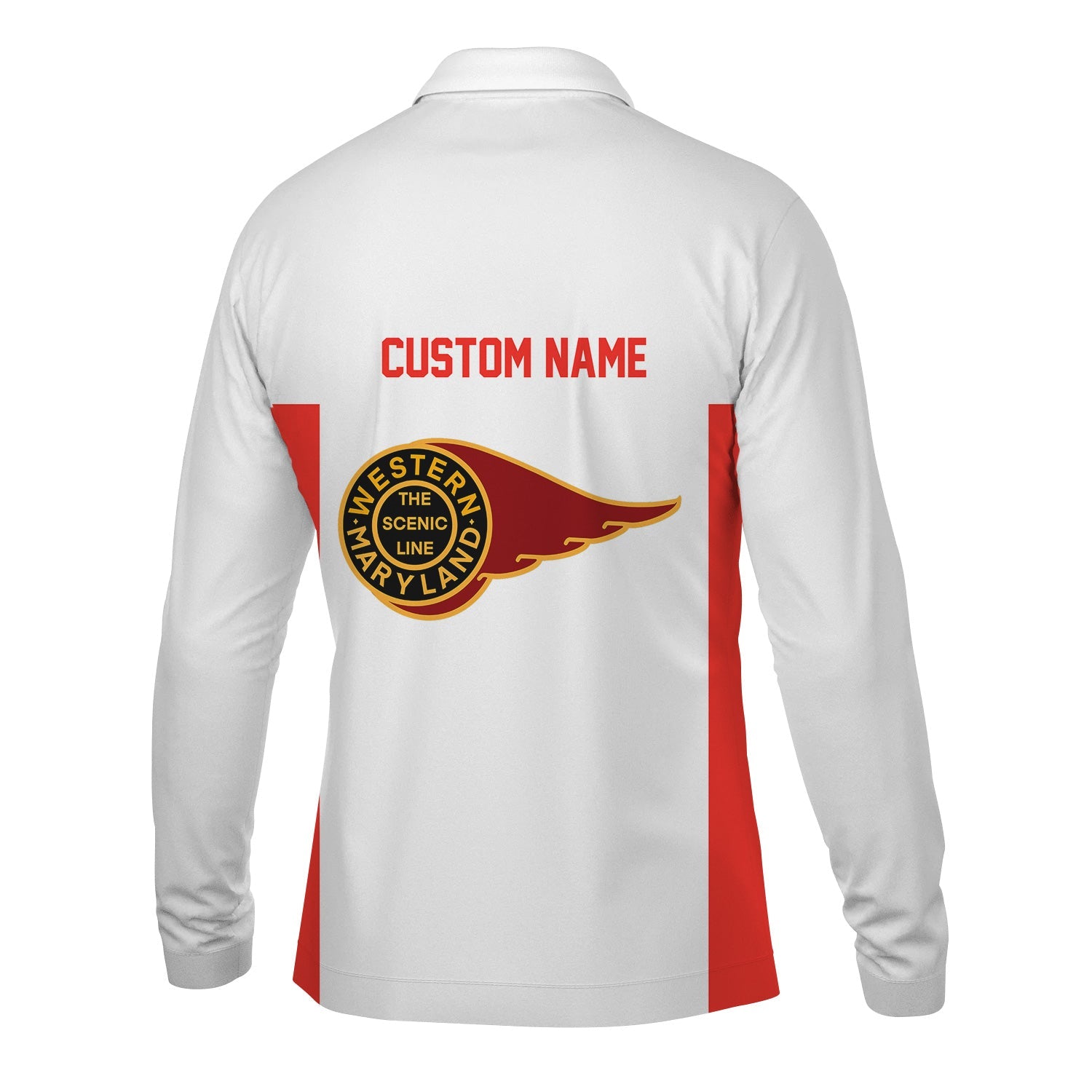 Railspirit Custom Name Western Maryland Railway Long Sleeve Polo Shirt Yes I Need All Those Train Printed Shirt