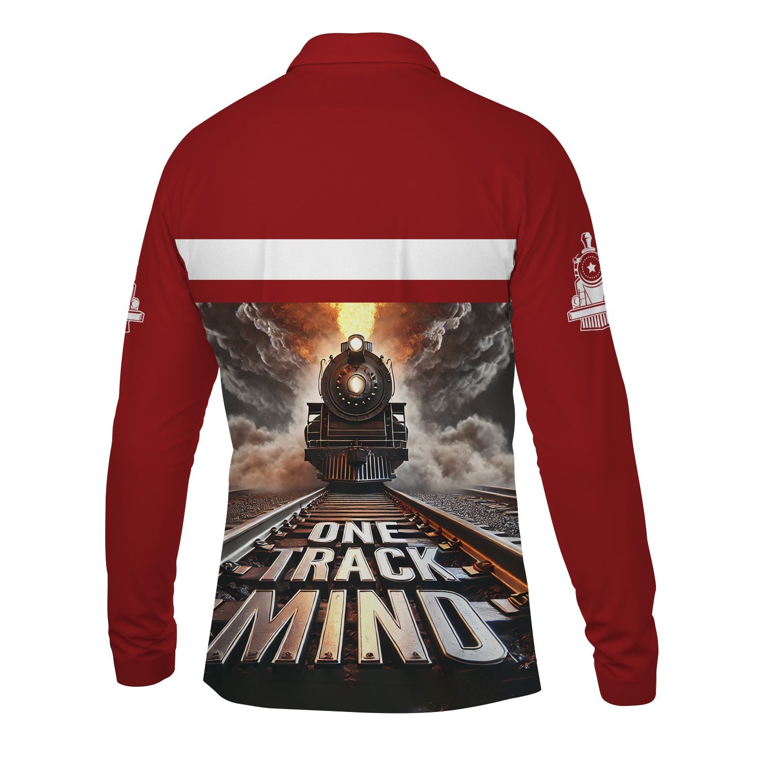 Railspirit Personalized Western Maryland Railway Long Sleeve Polo Shirt One Track Mind Train Printed Shirt