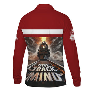 Railspirit Personalized Western Maryland Railway Long Sleeve Polo Shirt One Track Mind Train Printed Shirt