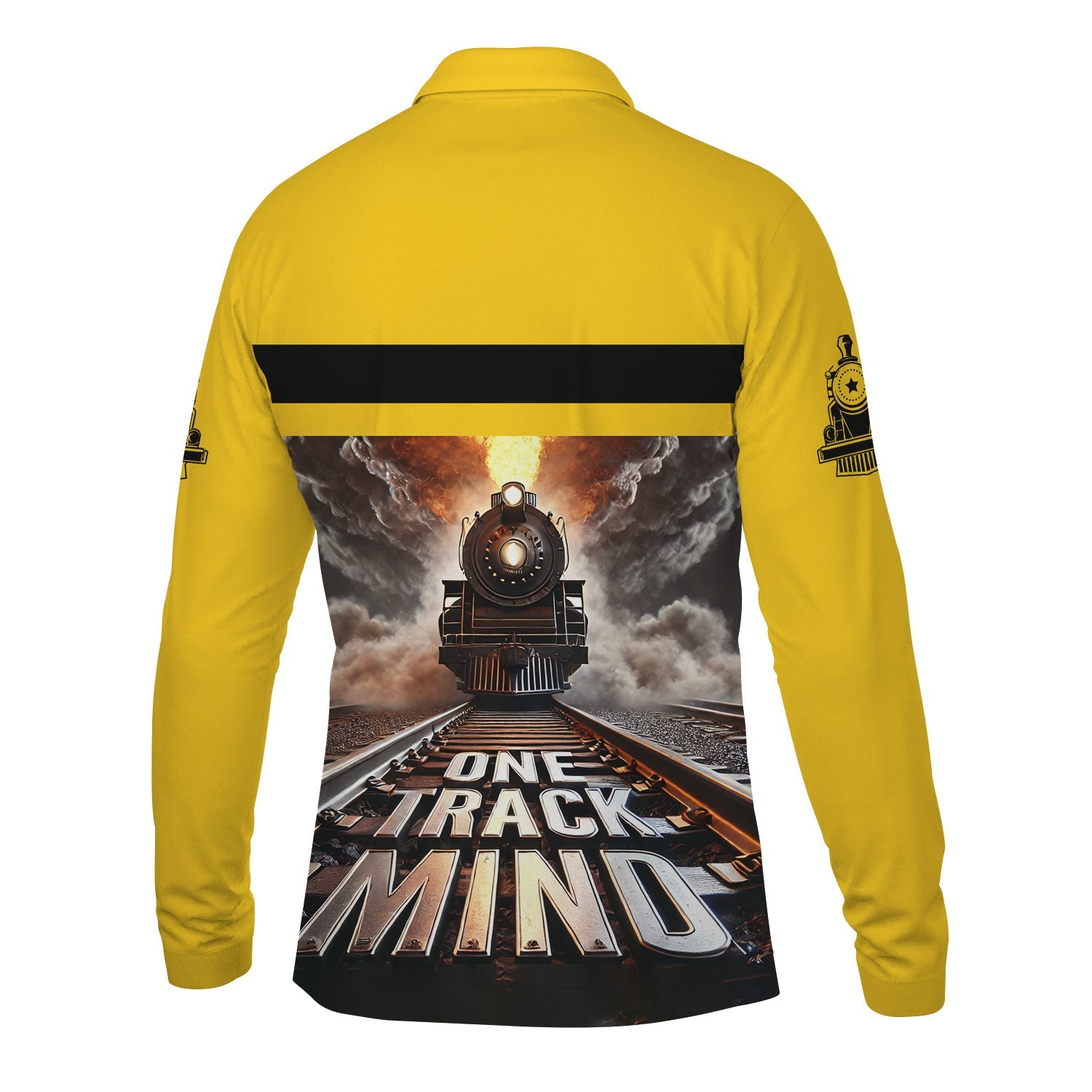 Railspirit Personalized Central of Georgia Railway Long Sleeve Polo Shirt One Track Mind Train Printed Shirt