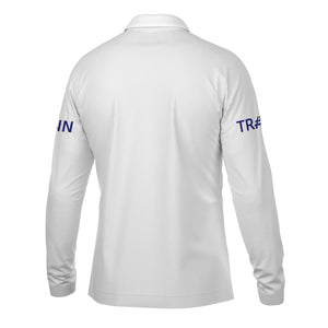 Railspirit Custom Name Santa Fe Railway Long Sleeve Polo Shirt Railroad Crossing Sign Atchison, Topeka and Santa Fe Railway Printed Shirt