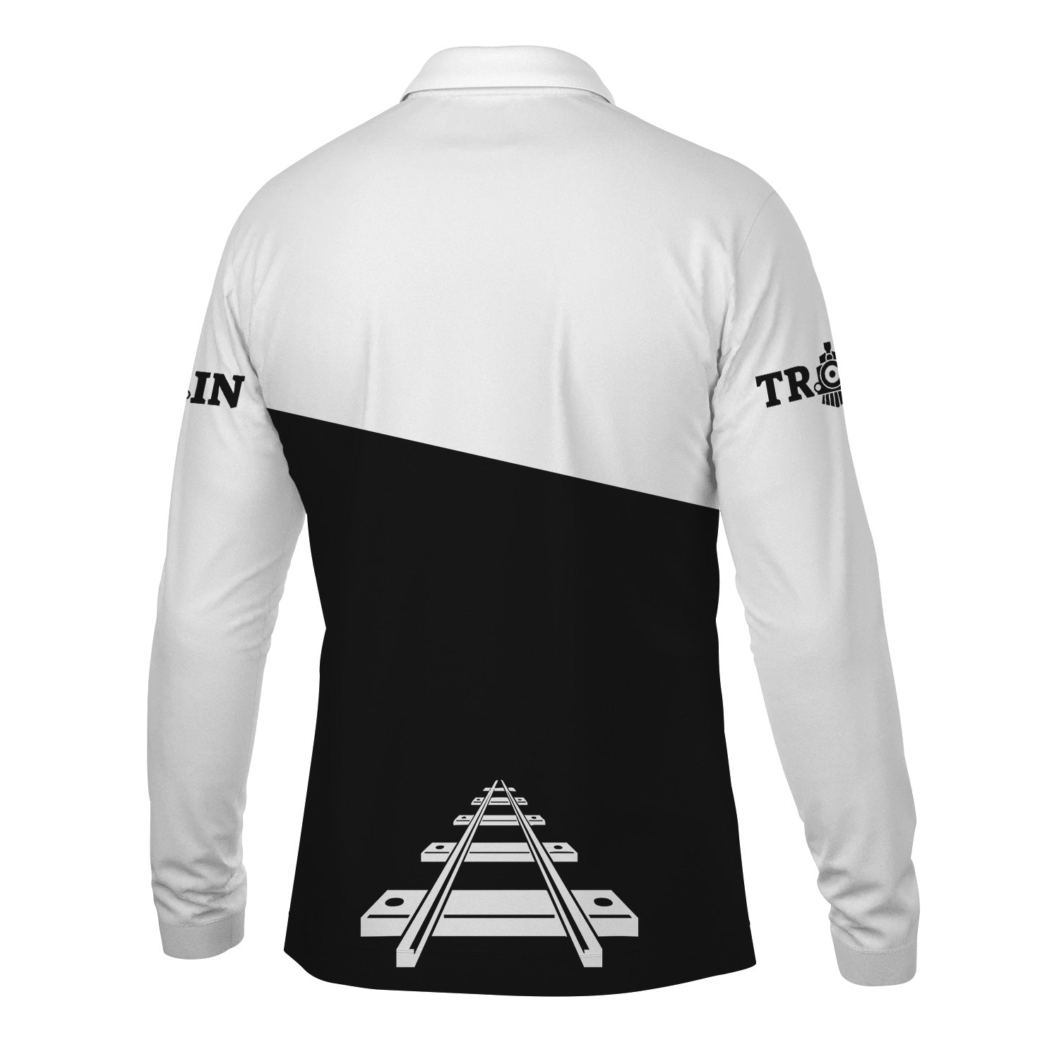 Railspirit Custom Name Union Electric Railway Long Sleeve Polo Shirt One Track Mind Printed Shirt