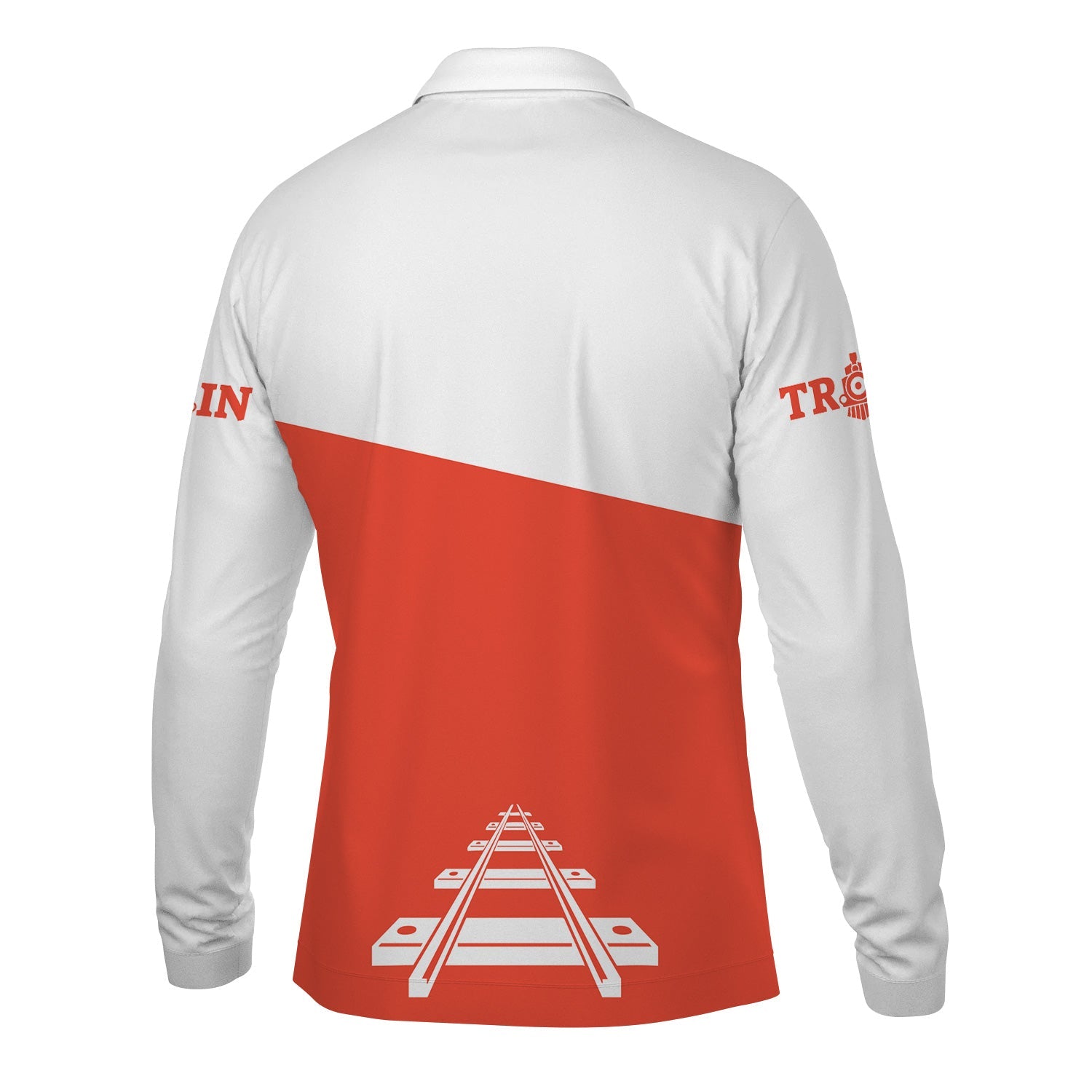 Railspirit Custom Name Bristish Railway Long Sleeve Polo Shirt One Track Mind Printed Shirt