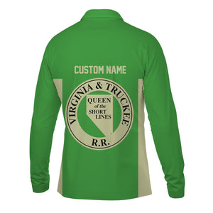 Railspirit Custom Name Virginia & Truckee Railroad Long Sleeve Polo Shirt Yes I Need All Those Train Printed Shirt