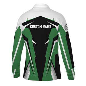 Railspirit Personalized Burlington Northern Railroad Long Sleeve Polo Shirt Strong Line Train Long Sleeve Polo Shirt Gift Idea For Train Lover