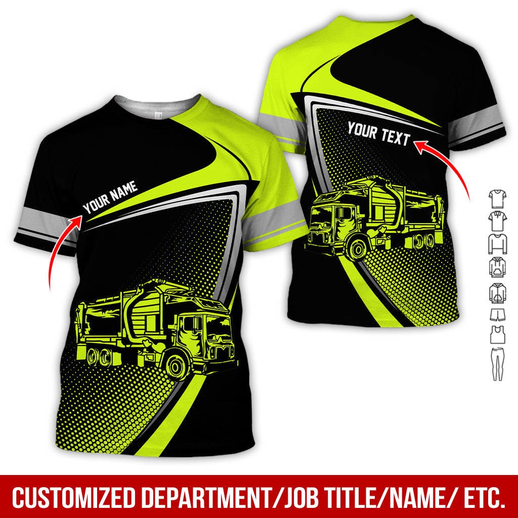 Customized Text Garbage Truck Driver 3D Printed Clothes, Personalized Driver Gear