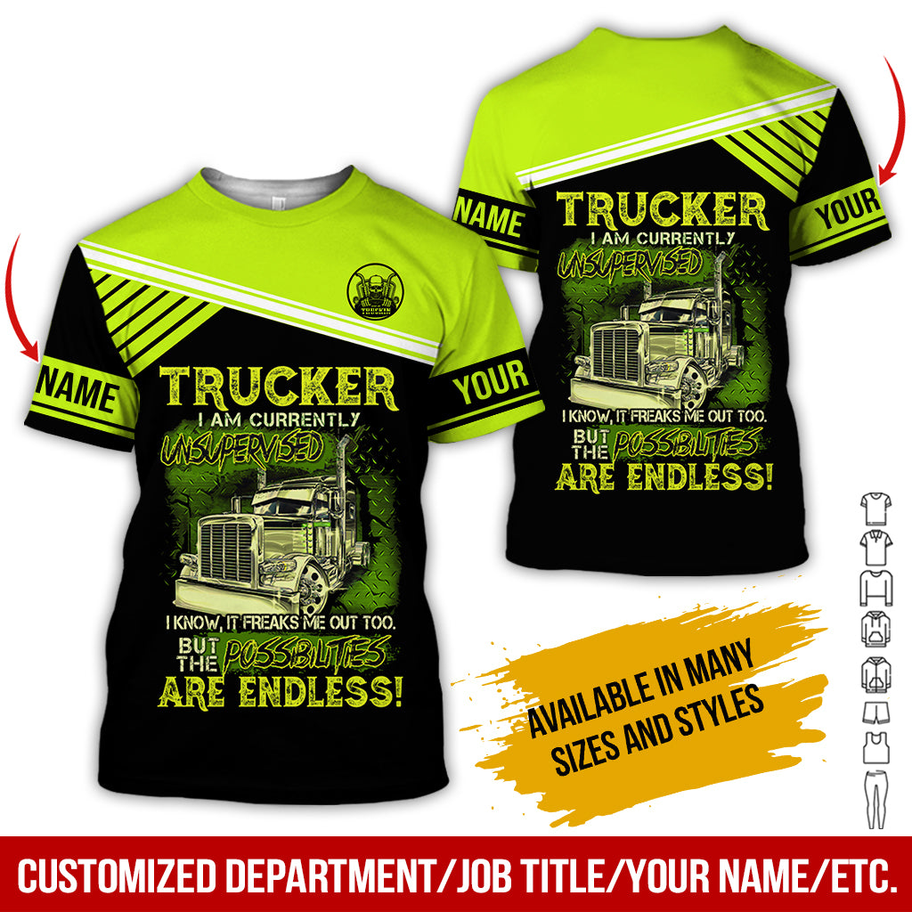 Customized Name Trucker Uniform, 3D Printed Trucker Design, Personalized Workwear for Truck Drivers