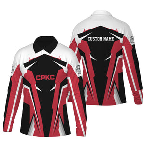 Railspirit Personalized Canadian Pacific Kansas City Long Sleeve Polo Shirt CPKC Strong Line Train Long Sleeve Polo Shirt Gift Idea For Train Lover