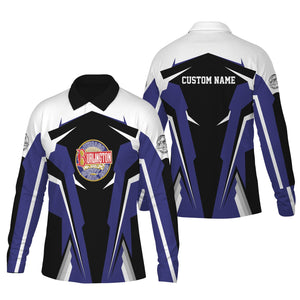 Railspirit Personalized Chicago, Burlington and Quincy Railroad Long Sleeve Polo Shirt Strong Line Train Long Sleeve Polo Shirt Gift Idea For Train Lover