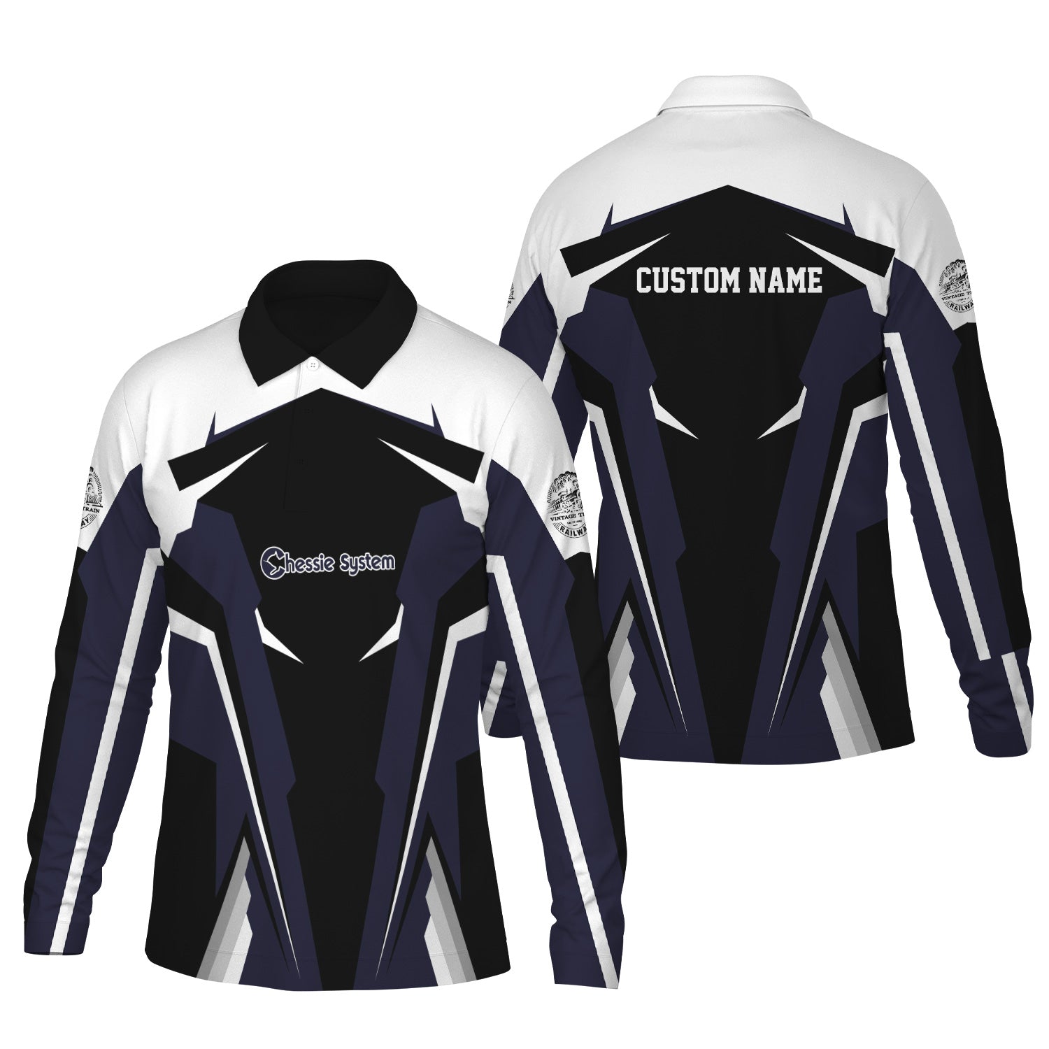 Railspirit Personalized Chessie System Railroad Long Sleeve Polo Shirt Strong Line Train Long Sleeve Polo Shirt Gift Idea For Train Lover