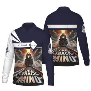 Railspirit Personalized Chessie System Railroad Long Sleeve Polo Shirt One Track Mind Train Printed Shirt