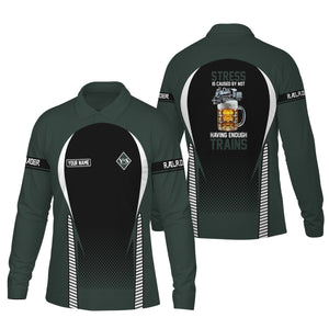 Railspirit Personalized Youngstown & Southern Railroad Long Sleeve Polo Shirt Train Long Sleeve Polo Shirt Gift Idea For Train Lover