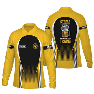 Railspirit Personalized Richmond, Fredericksburg And Potomac Railroad Long Sleeve Polo Shirt Train Long Sleeve Polo Shirt Gift Idea For Train Lover