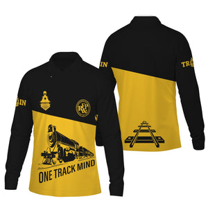 Railspirit Custom Name Richmond, Fredericksburg And Potomac Railroad Long Sleeve Polo Shirt One Track Mind Printed Shirt